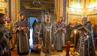 Архиепископ Юстиниан совершил Литургию Преждеосвященных даров и освятил коливо в память вмч. Федора Тирона