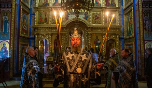 Архиепископ Юстиниан совершил Литургию Преждеосвященных даров и освятил коливо в память вмч. Федора Тирона